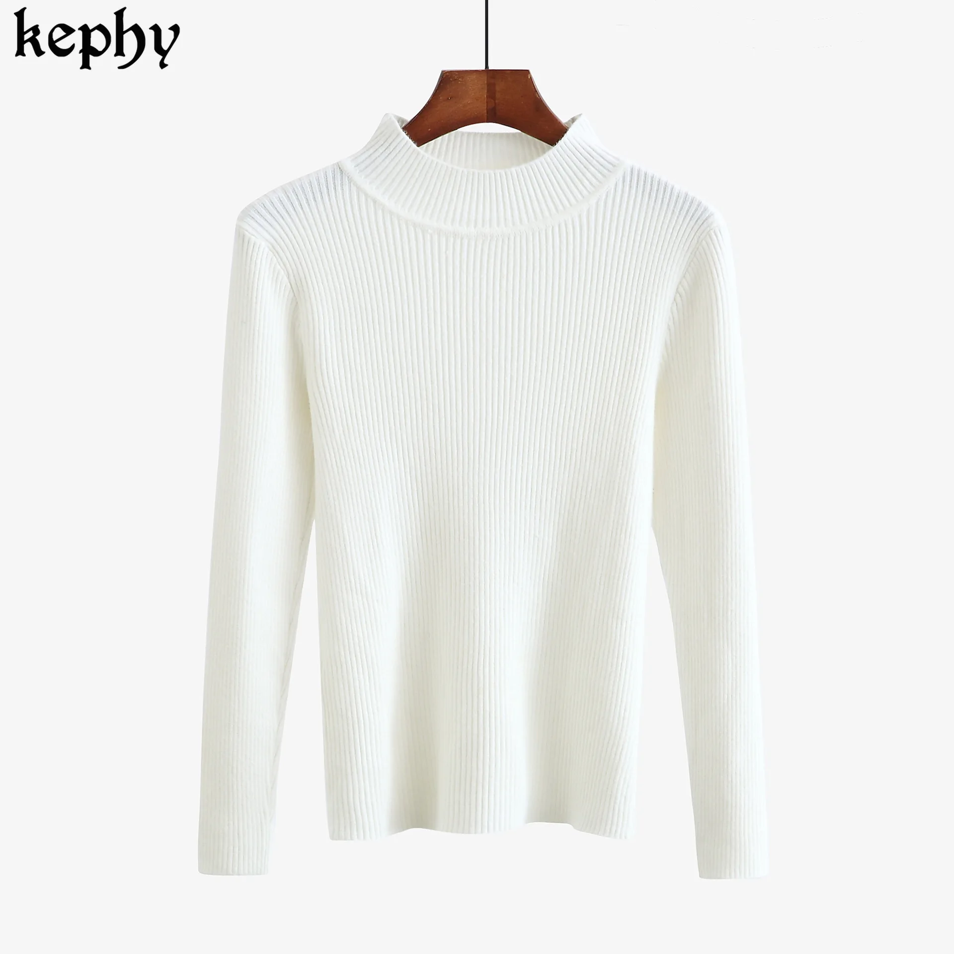

Autumn and winter new semi-high collar women's sweater pullover bottom sweater basic elastic thin thick top