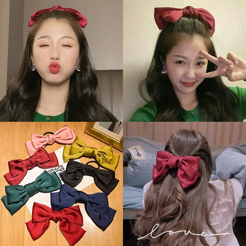 

Заколка для волос Yu Shuxin в том же стиле с большим красным бантом, Шпилька для волос, веревка для волос, аксессуары для волос в стиле интернет-з...