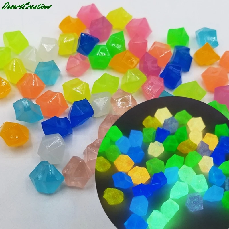 

300PCS Glow Pebbles Luminous Stones Glow Home Fish Tank Garden Decoration Luminous Glowing In The Dark Accessory for Gift