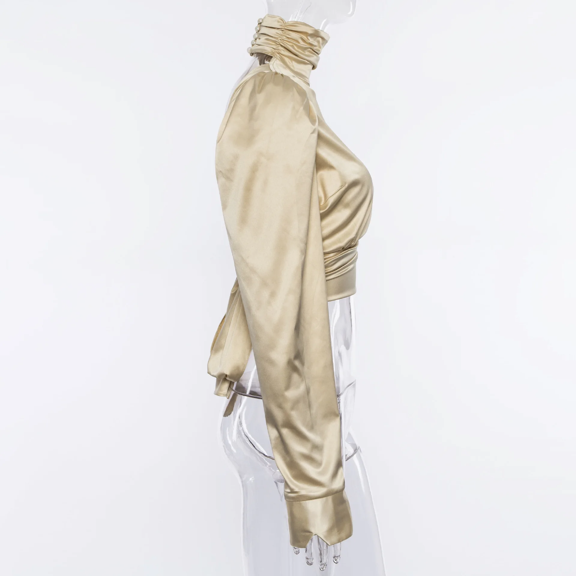 Женские рубашки шифоновая блуза топы с длинным рукавом и открытой спинкой |