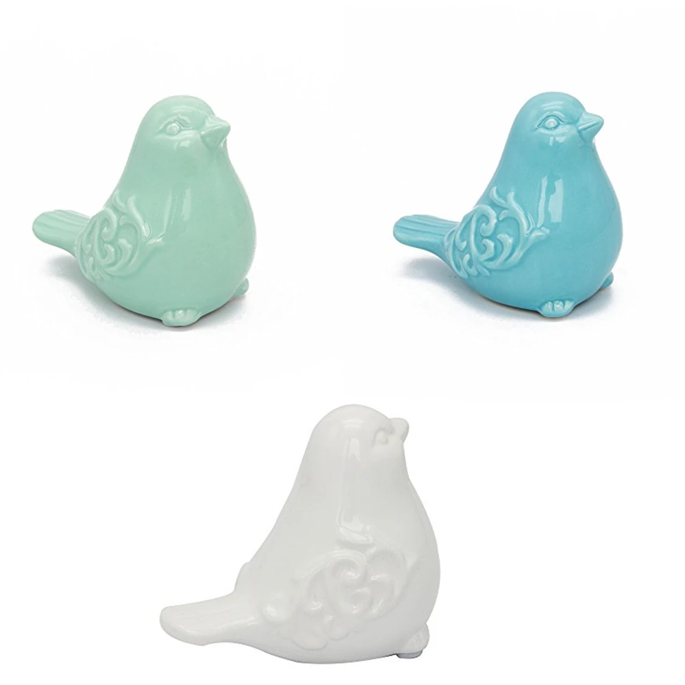 Скандинавская керамика фигурки птиц украшения синие зеленые белые птицы модель