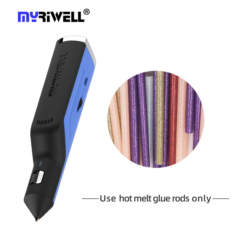 

Myriwell Pen For Kids Design 3D Printing Pen Fix 3D Hot Melt Glue Gun 6color Glue sticks USB Charging Pen Creative Toy Gift