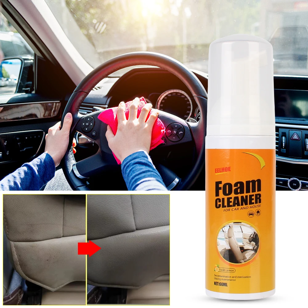

Automoive Car Cleaning Agent Lemon Scented 30/60/120ML Foam Cleaner Spray Multi-purpose Foam Cleaner