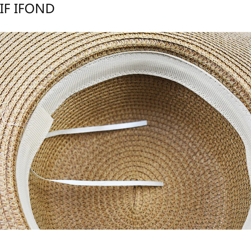 

Women Foldable Wide Brim Hats Beach Straw Hat Casual Women Sun Hats UV Protection Panama Hat