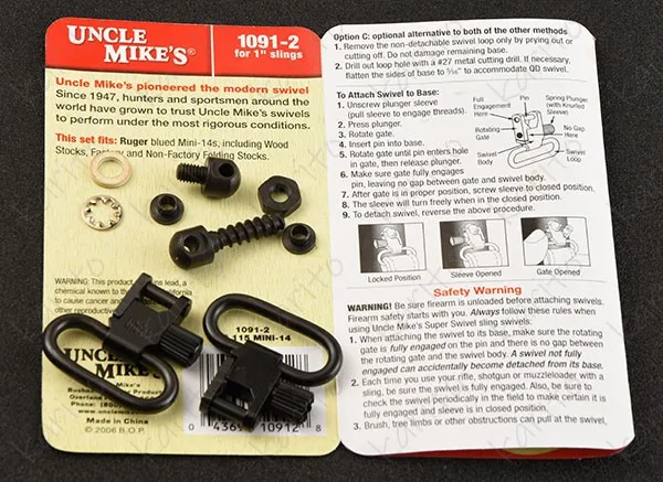 Спарта все стальной пистолет слинг Qd Вертлюги с Ruger Blued mini 14 винтовка Слинг