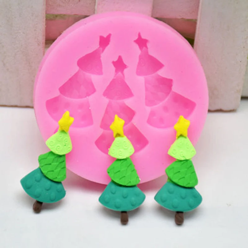 Рождественская елка Форма силиконовые формы торт для шоколада Кондитерская пена