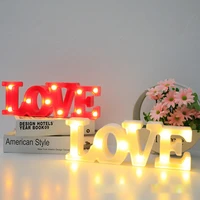 creative table top decorative led light fairy love sign living room ornament romantic love siamese letter birthday party present