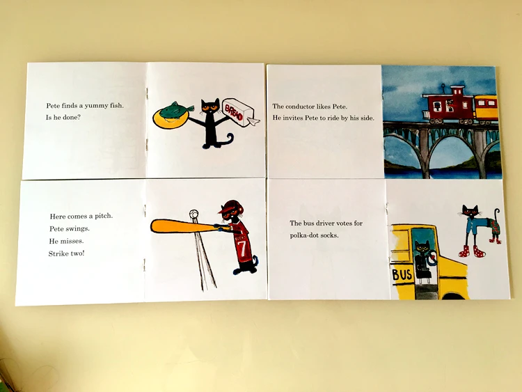 

Random 4 Books Picture Books For Kids Children Baby English Pete Cat Series Storybook Child Training Bedtime Story Books