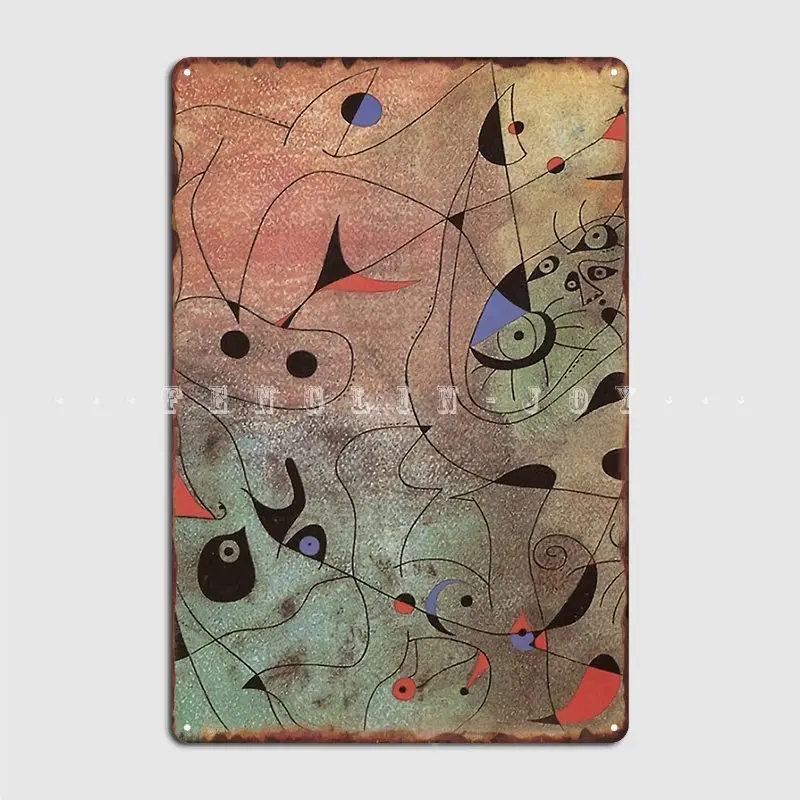 

Плакат «Утренняя звезда Жоан Миро» 1939, металлический плакат, Настенная пещера, Настенная печать, украшение для гаража, жестяной плакат