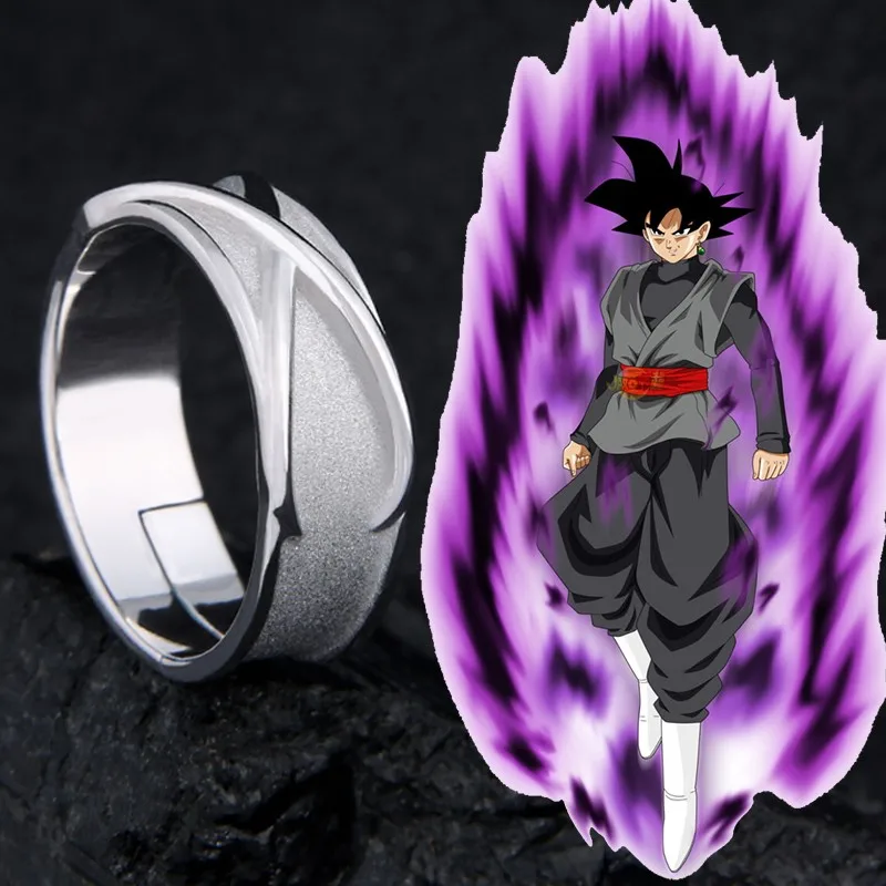 

Anime Super Z Goku Black Adjustable 925 Sterling Silver Time Finger Ring For Women Men Cosplay Jewelry Ring Band Accessory Gifts