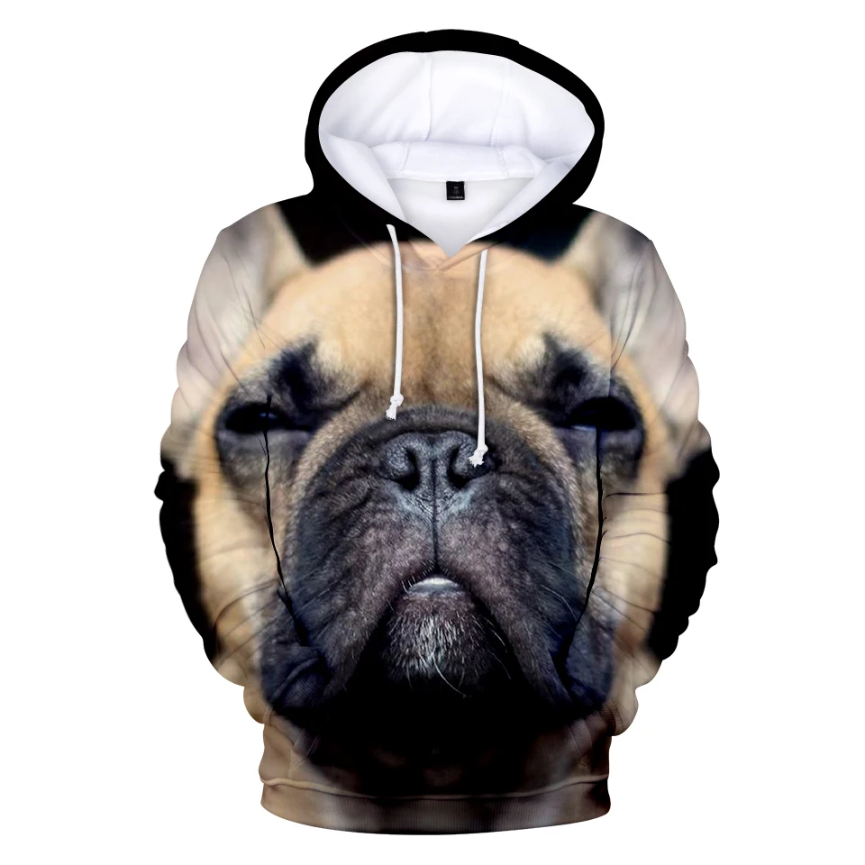 

New Popular 3D Print unisex Sweatshirts Spring/Autumn Hooded french bulldog Hoodies sweatshirts 3D personality Boy Girls Top