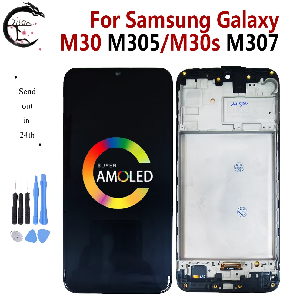 ЖК-дисплей Super AMOLED для Samsung Galaxy M30 M305 M305F M305G дисплей M30S M307 M307FN сенсорный экран дигитайзер в сборе Замена