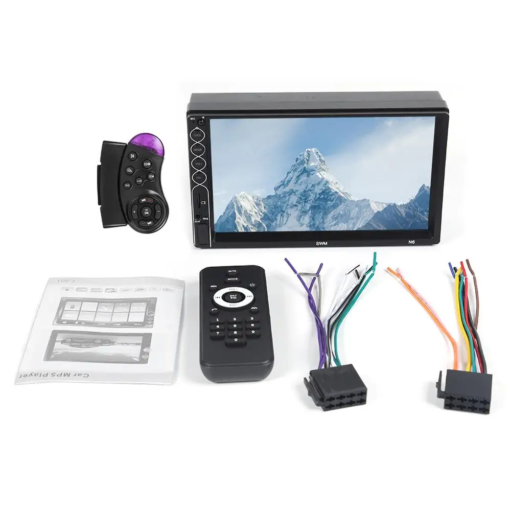 with 2 Control SWM N6 2 DIN Автомобильный мультимедийный плеер 7 дюймов сенсорный экран 2din стерео видео MP5 плеер Bluetooth USB AUX FM радио камера Автомобильный плеер - Цвет: with 2 Control