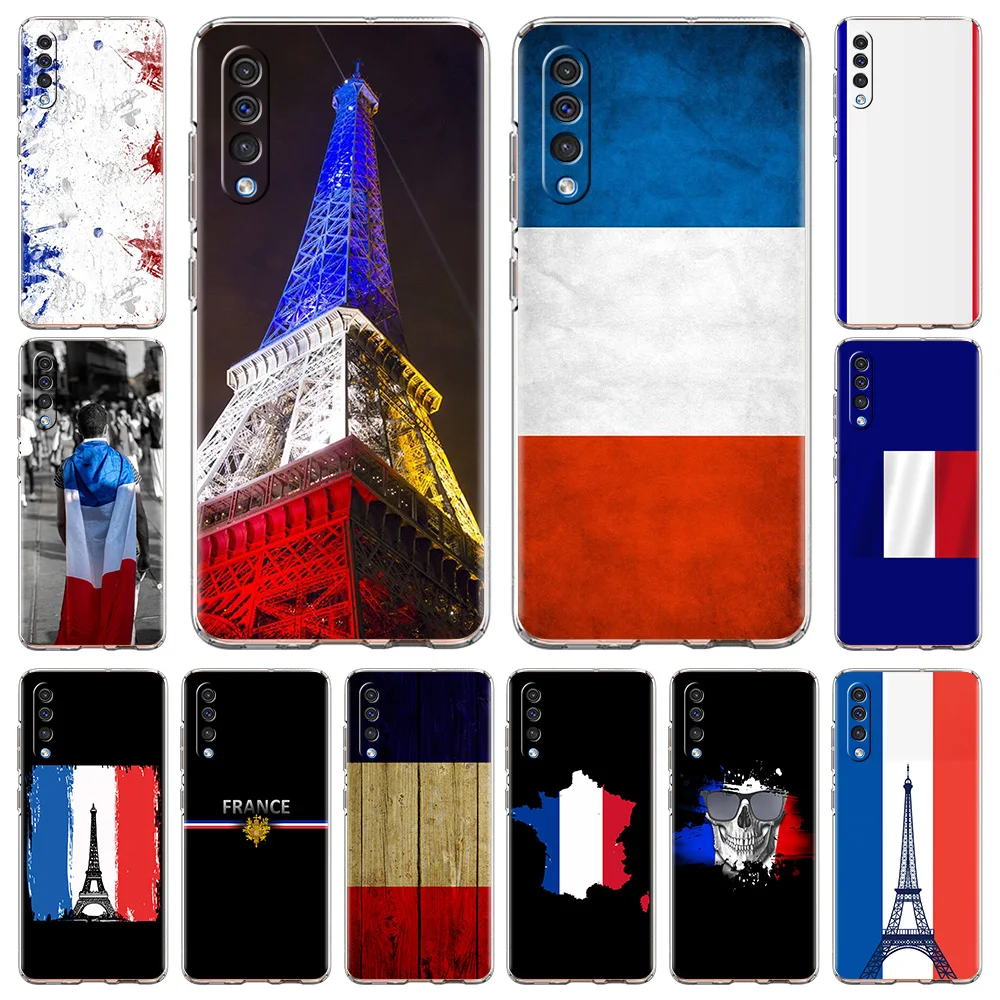 

France Flag Emblem Phone Case For Samsung Galaxy A50 A70 A20 A30 A40 A20E A10 A10S A20S A02S A12 Silicone Luxury Clear Cover