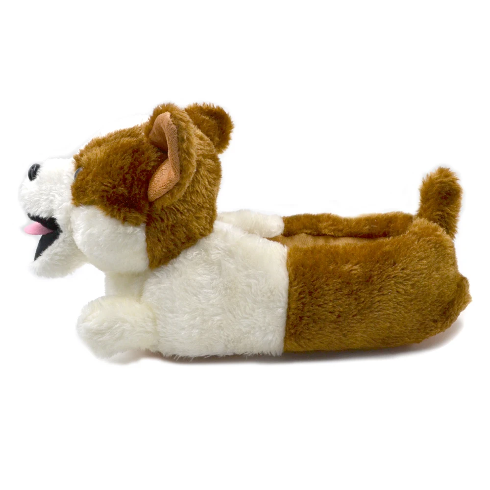 Millffy/классические плюшевые тапочки Corgi Плюшевые с изображением собаки Обувь