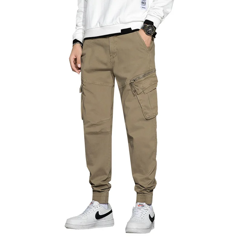 

2021 spring and autumn new men's casual pants Korean fashion handsome loose corset overalls fashion casual pants