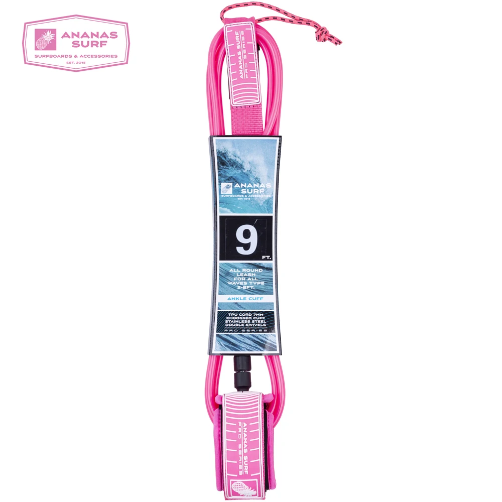Длинный поводок для серфинга Ananas 9 футов. 274 см. Манжета на лодыжку веревка ножек
