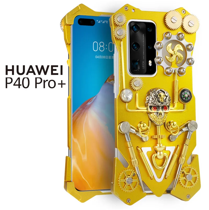 

New Zimon Luxury Original Powerful Shockproof Case For Huawei P40 Pro Plus Aviation Armor Aluminum Metal Cover For P40 Pro +