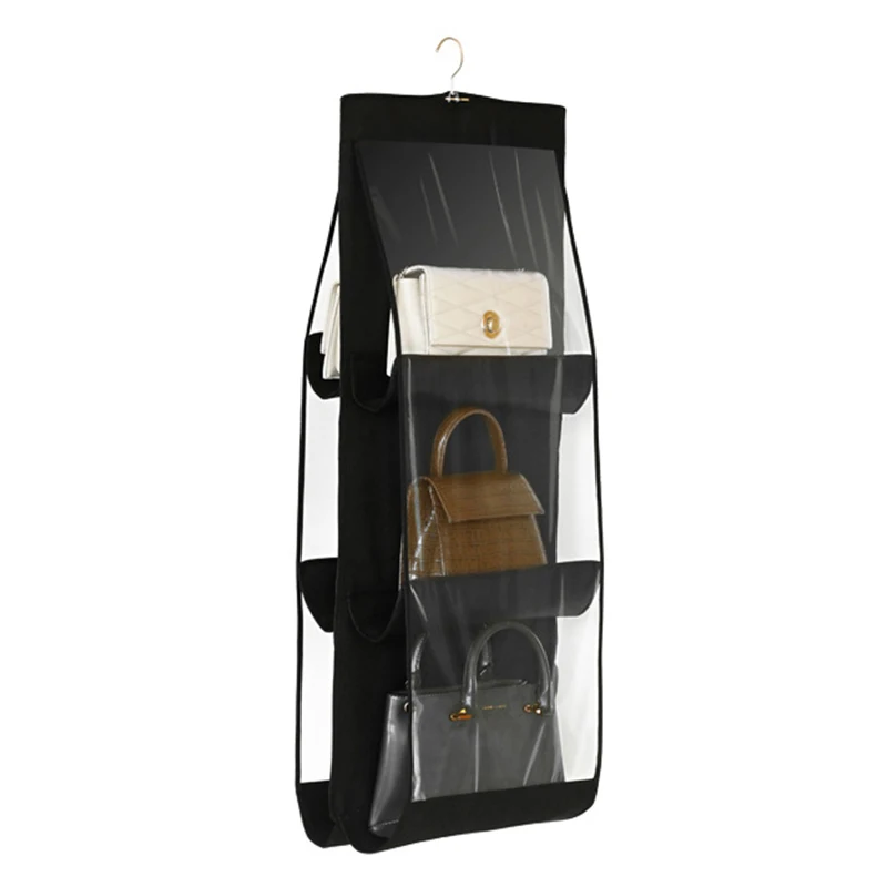 

6 Grids Bag Storage Organizer Portable Holder Case Shelves Rack Hanging