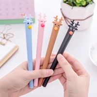 3pcs kawaii cute christmas elk black ink gel pen 0 5mm pens school office supply gift stationery papelaria escolar writing tools