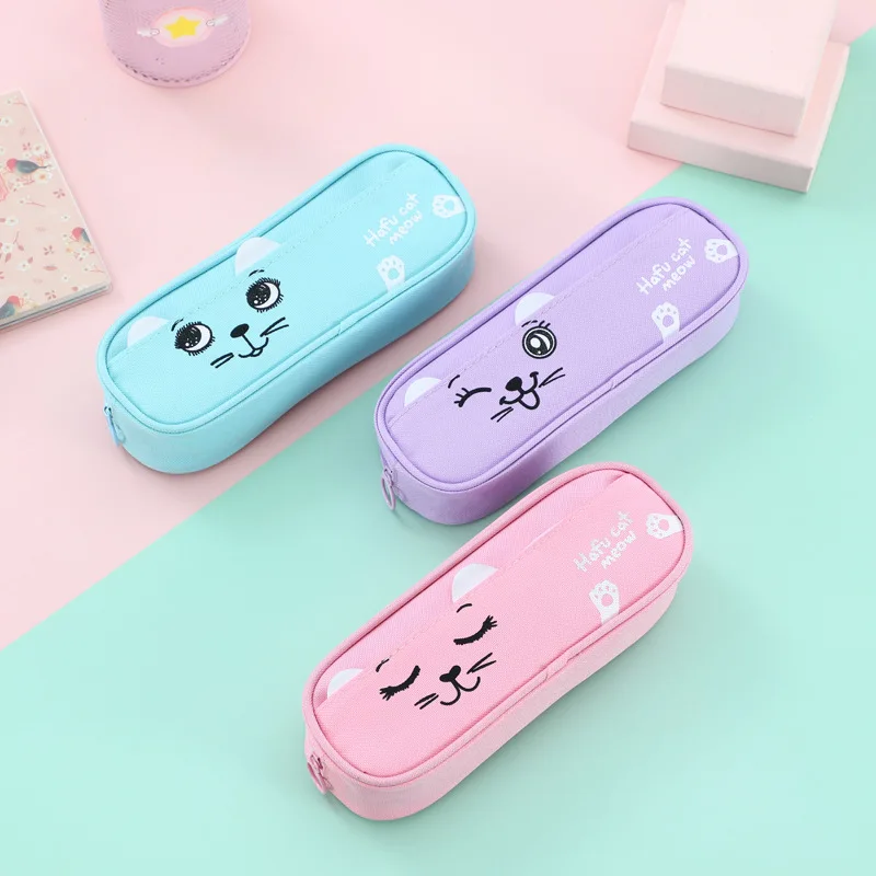 

Flexible Cat Pencil Case Fabric Quality School Supplies Stationery Gift School Cute Pencil Box Pencilcase Pencil Bag