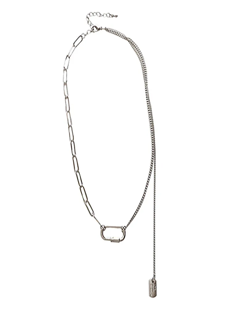 

kshmir Personality trend clavicle chain creative splicing double neck chain fashionable elliptical necklace