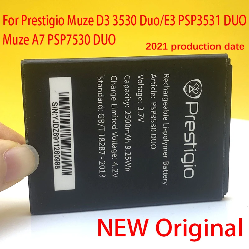 Original New PSP7530 DUO 2500mAh Battery For Prestigio Muze D3 PSP3530 DUO E3 PSP3531 DUO Muze A7 PSP7530 Phone