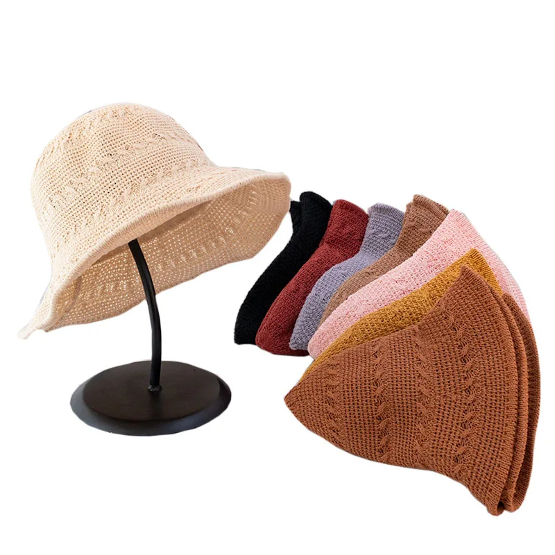 Новая брендовая зимняя вязаная Панама для женщин и девочек модная однотонная