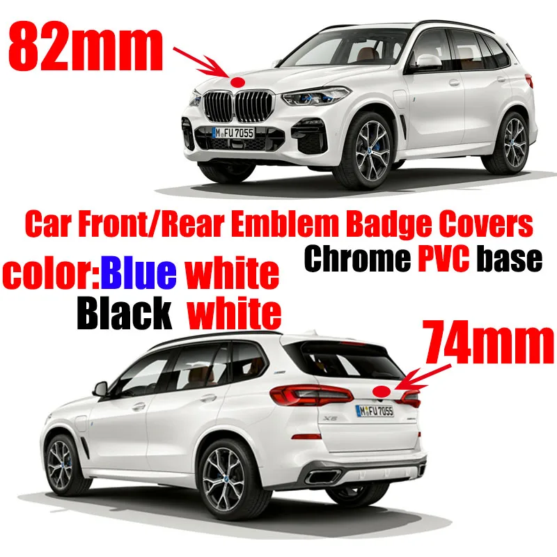 10 шт. 82 мм 74 черные синие передние/задние значки багажника капюшон багажник
