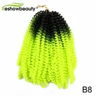 Окрашенные синтетические волосы для наращивания с эффектом омбре, вязаные крючком, плетеные искусственные локоны Reshowbeauty, 30 прядейупаковка