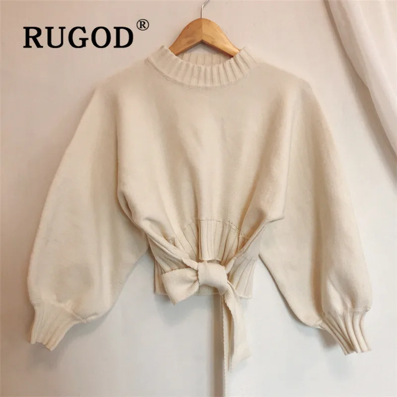 RUGOD винтажный укороченный свитер с открытыми плечами шикарный Однотонный