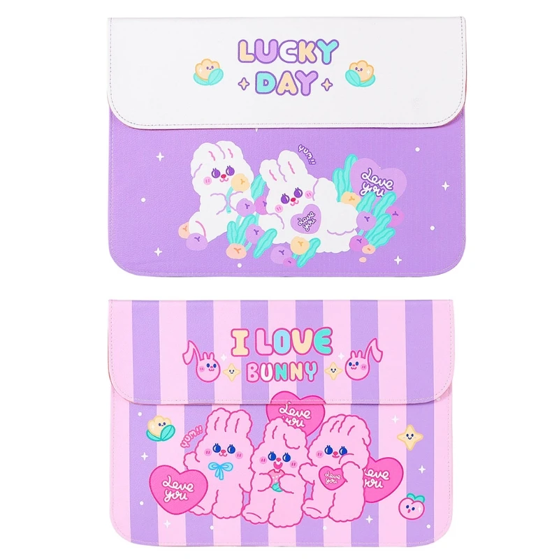 

Чехол-книжка из искусственной кожи с мультяшным кроликом для ноутбука 12,9/13/13, 3 дюйма