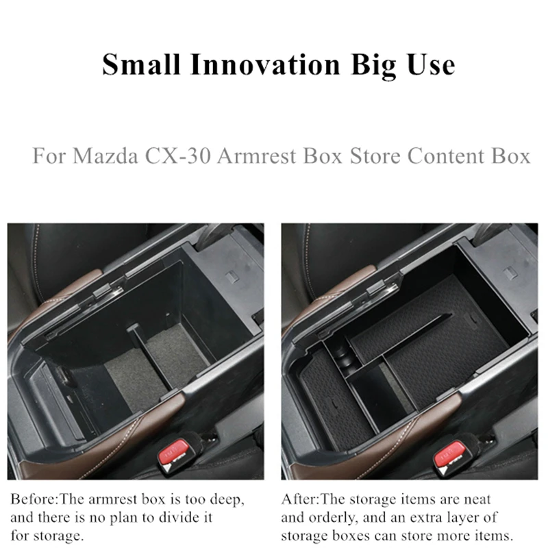 

Center Console Organizer Compatible For 2019 2020 2021 Mazda CX-30 CX30 Accessories Armrest Secondary Storage Box