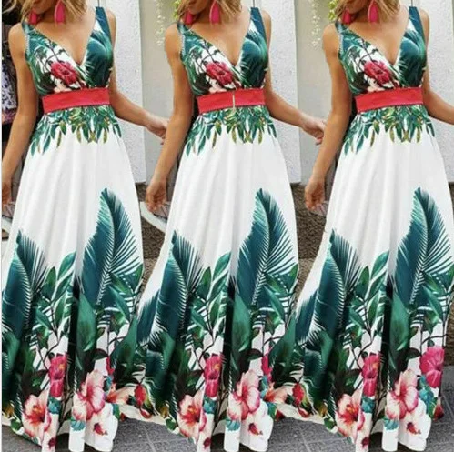 Пикантное женское цельнокроеное платье без рукавов с V-образным вырезом и