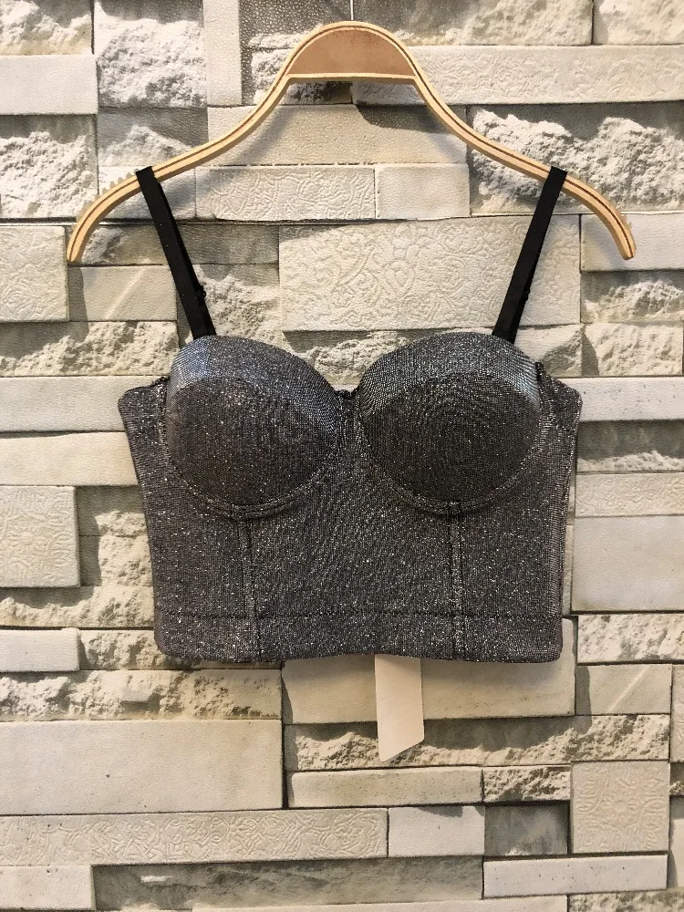 

Women's summer Bar Sexy flash short navel bra girl's hollow sling wrap chest