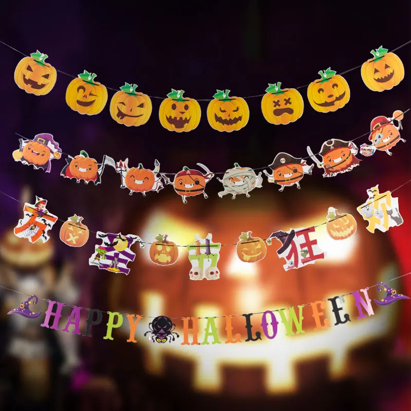 Декоративный Флаг на Хэллоуин треугольный флаг Растяжка украшение для детского