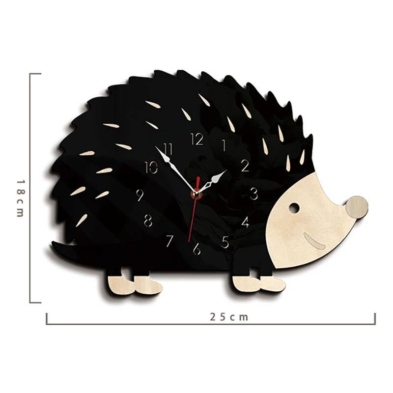 Ежик настенные часы деревянные животные гостиная спальня офис Декор Мода