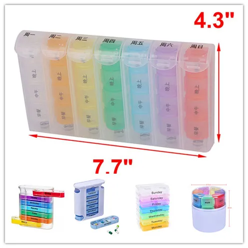 

1PC 28 Slots 7 Day Weekly Pill Box Like Pullout Drawers Organizer Medicine Storage Sorter Box Case Portable Carry For Travelling