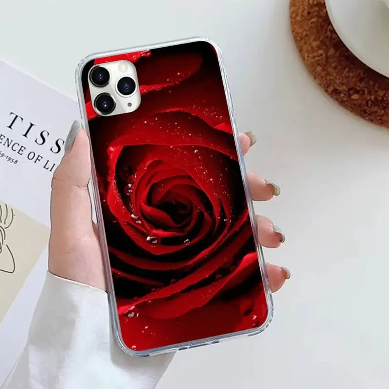 

Rose red love flower painting cover Phone Case For iphone 12 5 5s 5c se 6 6s 7 8 plus x xs xr 11 pro max
