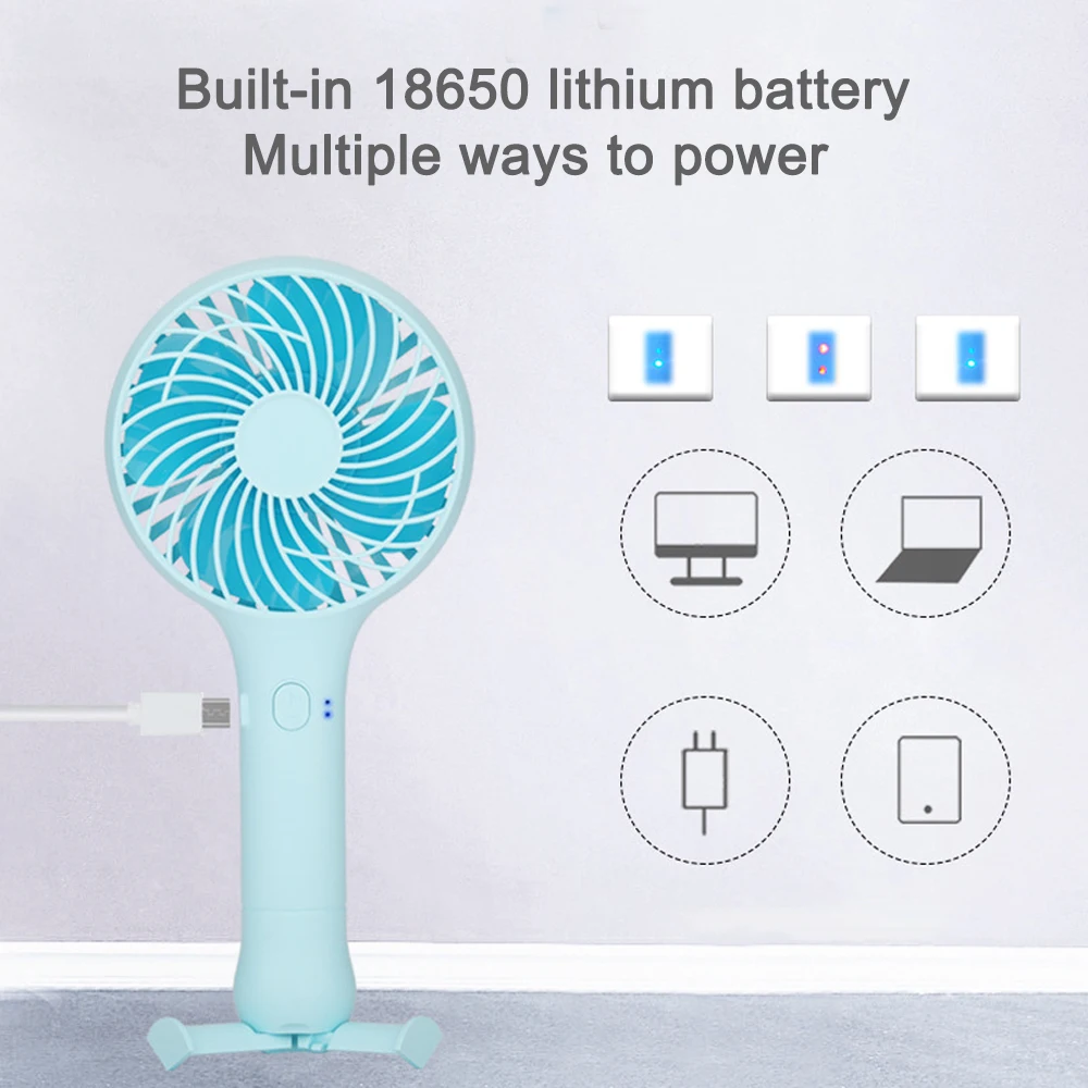 Складной ручной мини вентилятор 3 скорости регулируемый охлаждения для
