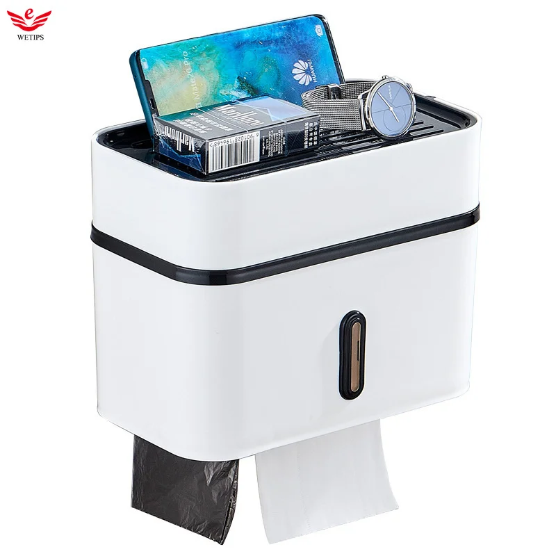 

Многофункциональные рулоны бумаги Wetips, пластиковый держатель для бумаги, вешалка для салфеток, клейкая полка, держатель для туалетной бума...