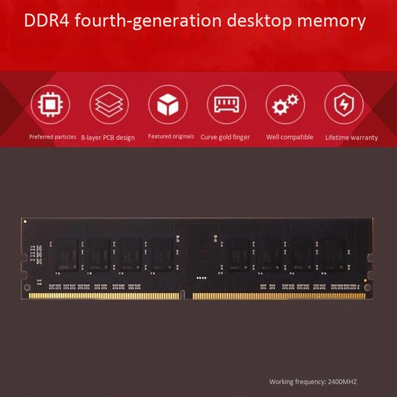 

8GB (2 x 4GB) 288-Pin DDR4 2400MHz Memory Module Kit,Desktop Computer Memory RAM Module Kit