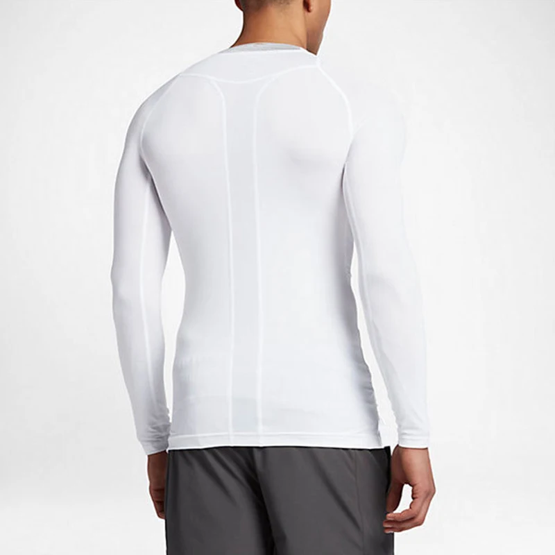 Men's Sports Fitness Tops Long Sleeves Gym Training T-shirts Workout Sportswear Running Compression Tights Breathable Quick Dry