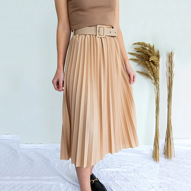 Юбка женская плиссированная длинная элегантная многоцветная трапециевидная