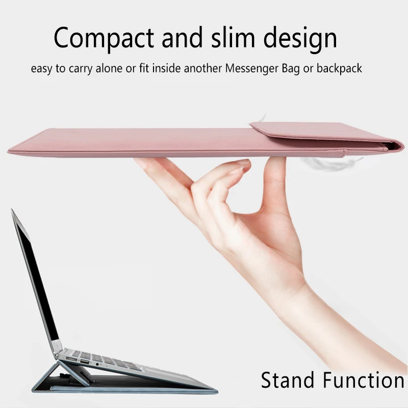 laptop sleeve with stand cover case for macbook pro 13 m1 case a2338 2020 huawei surface pro x dell xiaomi air 13 3 15 6 14 inch free global shipping