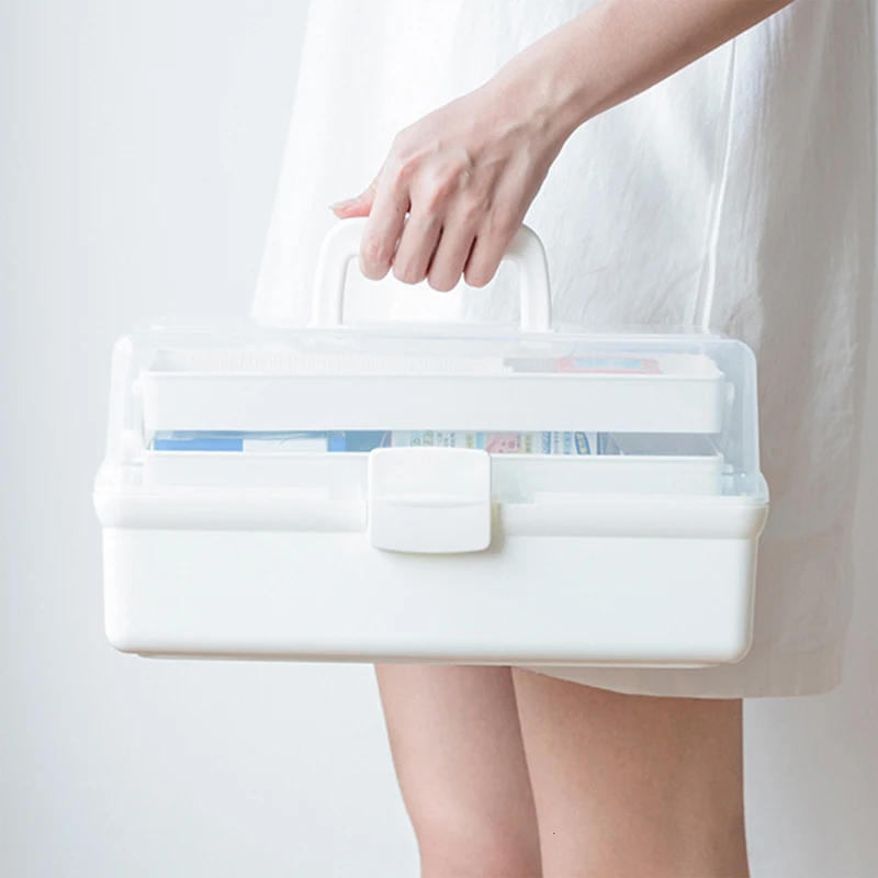 Многофункциональный пластиковый ящик для хранения 3 слойный портативный набор