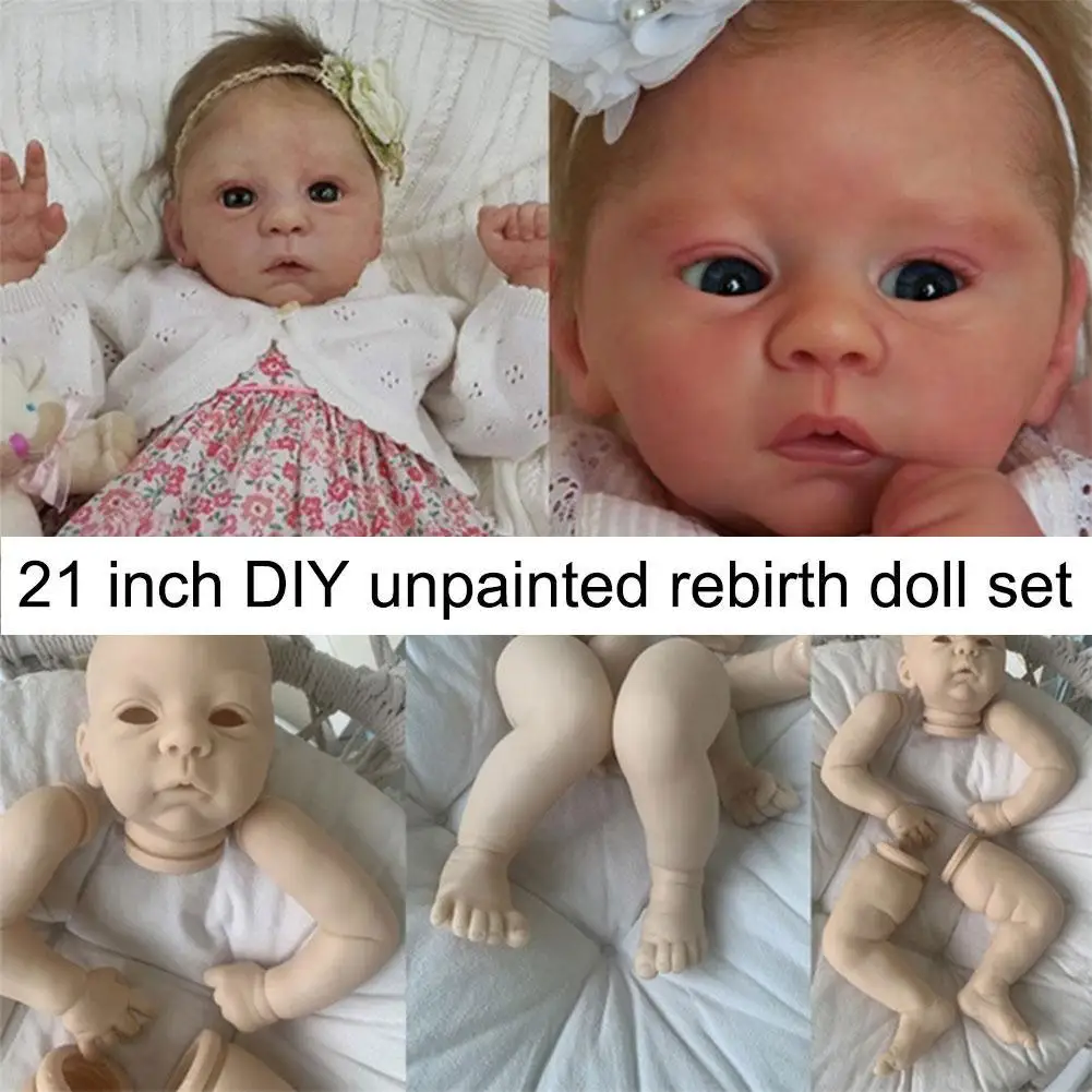 

21" DIY Unpainted Doll Kit Soft Vinyl Limb Handmade Lifelike Toys