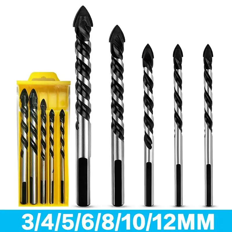 

3-12mm Multi-Function Glass Drill Bit Set Triangle Diamond Drill Bit for Ceramic Concrete Punching Hole Opener Woodworking tools