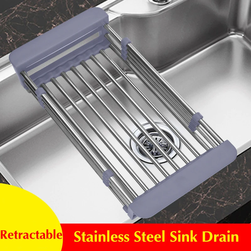Выдвижная корзина слива раковины из нержавеющей стали над раковиной сливной