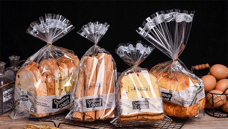 100 шт мешков прозрачный мешок тост хлеб мягкая замороженная еда Рождественская